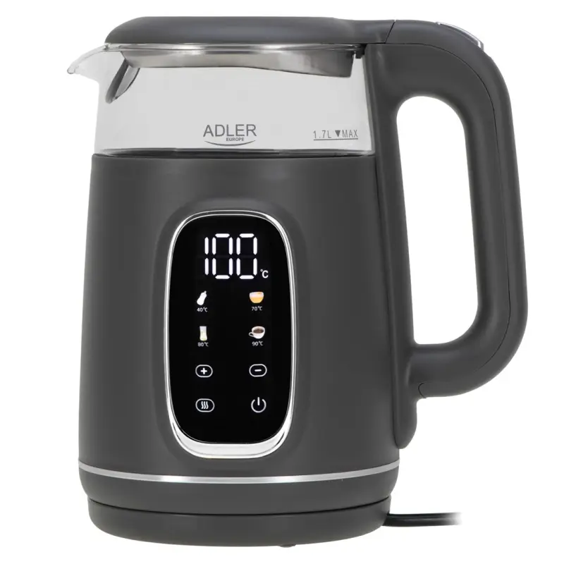 ADLER AD 1305 Elektriskais tējkanna, pelēka