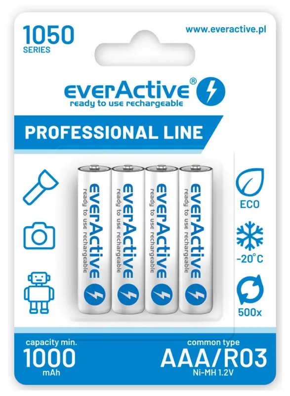 EverActive Ni-MH R03 AAA Uzlādējamas Baterijas