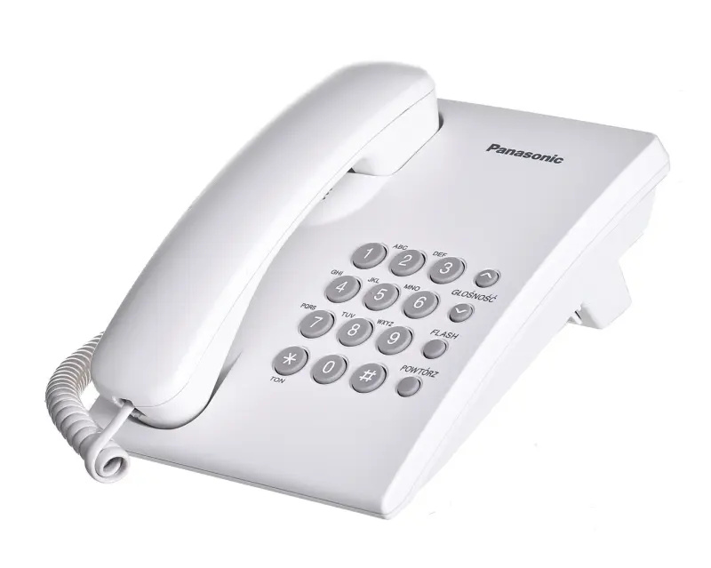 Panasonic KX-TS500PDW analogo telefons ar baltu