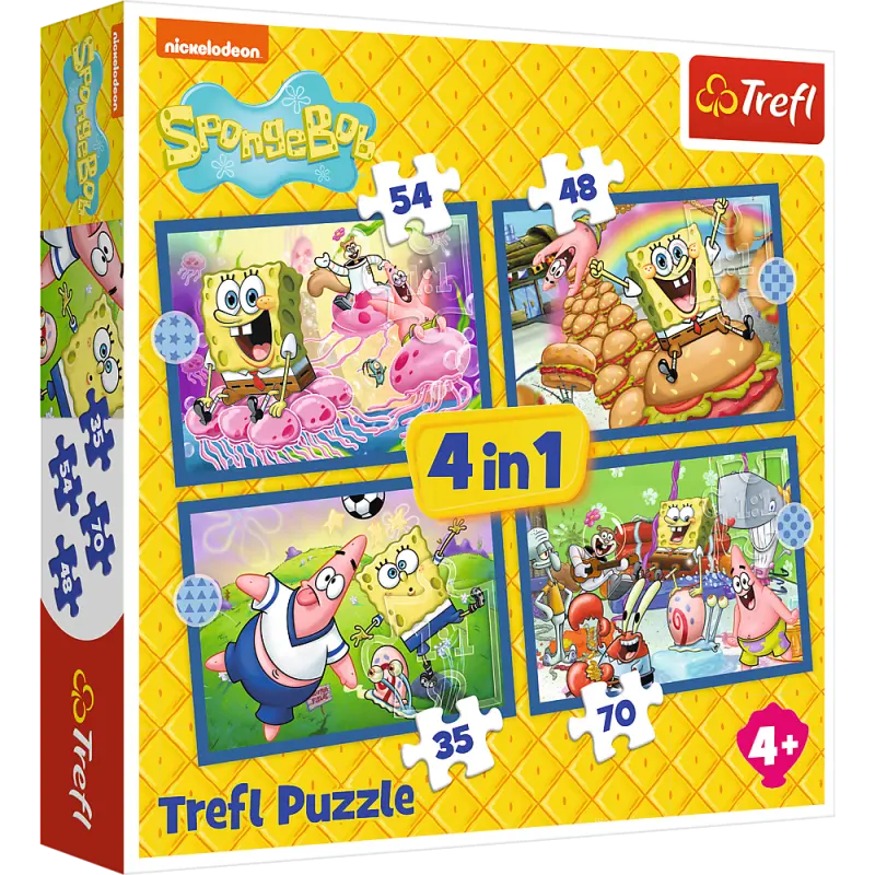 TREFL SPONGEBOB Pužļu komplekts 4 in