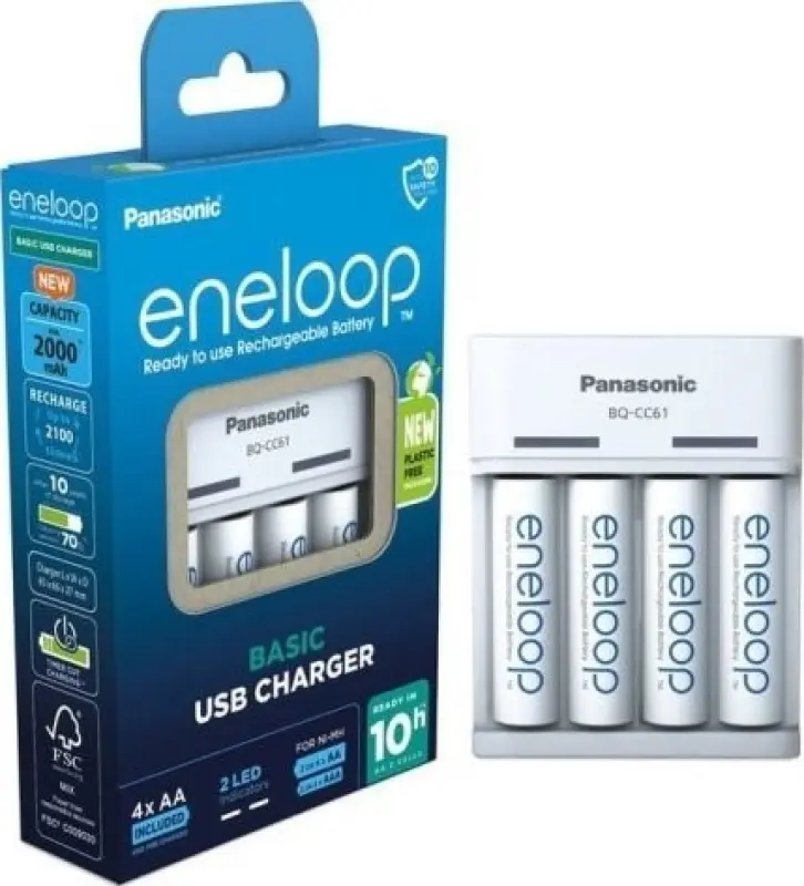 PANASONIC BASICS USB Lādētājs + 4x
