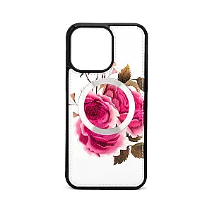 Evelatus Apple iPhone 15 Pro Leather Case Zipper Design Flower White