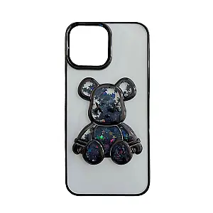 iLike Apple iPhone 13 Silicone Case Print Desire Bear Black