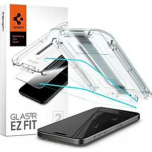 Spigen Glas.TR iPhone 16 Pro Max "EZ FIT" – 2 gab. Skaidri stipraji stikla ekrāna aizsargplēves AGL07907