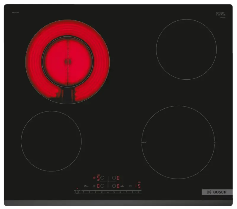 Bosch PKF631FP3E plīts Melns Iebūvēts 60