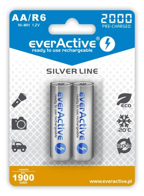 Uzlādes akumulatori everActive Ni-MH R6 AA