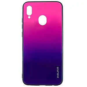 Evelatus Samsung Galaxy A40 Water Ripple Gradient Color Anti-Explosion Tempered Glass Case Gradient Pink-Purple