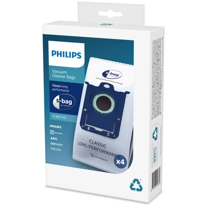 Philips s-bag 4 gab. putekļu maisiņi