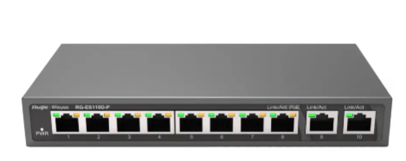 Ruijie Komutators RG-ES210GS-P 10-Port Gigabit PoE+