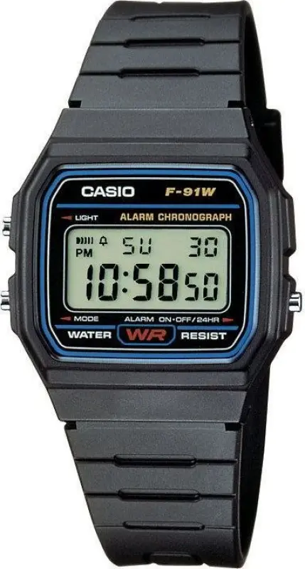 Casio pulkstenis F-91W-1YER Retro stila universāls
