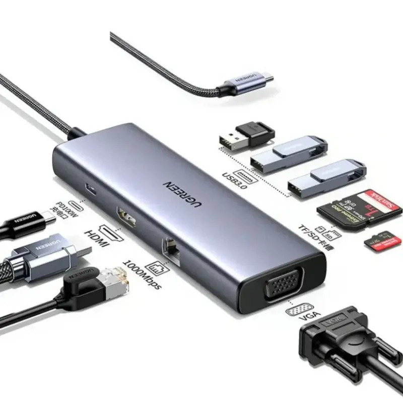 Dokēšanas stacija 7in1 USB-C - USB-A