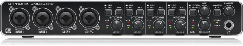 Behringer UMC404HD recording audio interface -