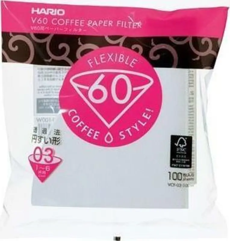 Hario Filtra papīrs Hario V60-03 kafijas