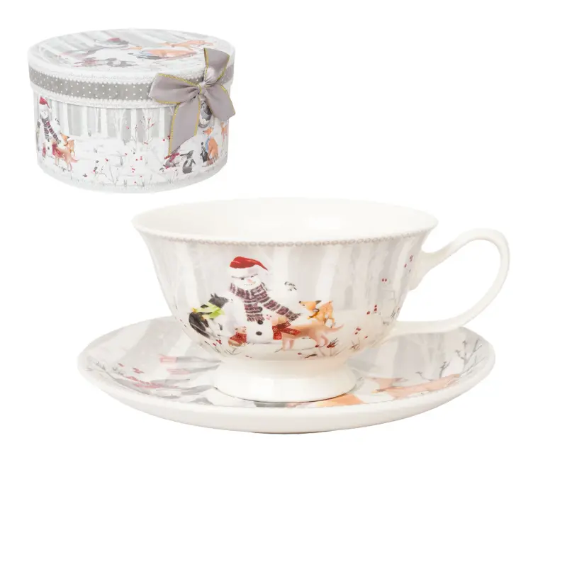 HOME4YOU Krūzīte/apakštīte MIA SNOW 180ml dāvanu