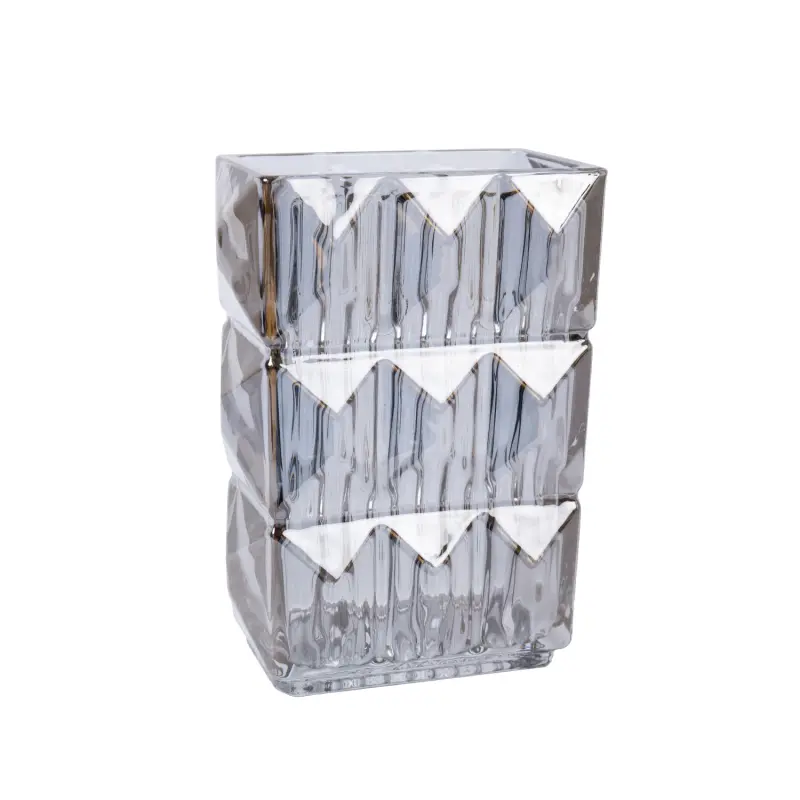 HOME4YOU Vāze AVRIL 13x8xH19cm, sudraba -