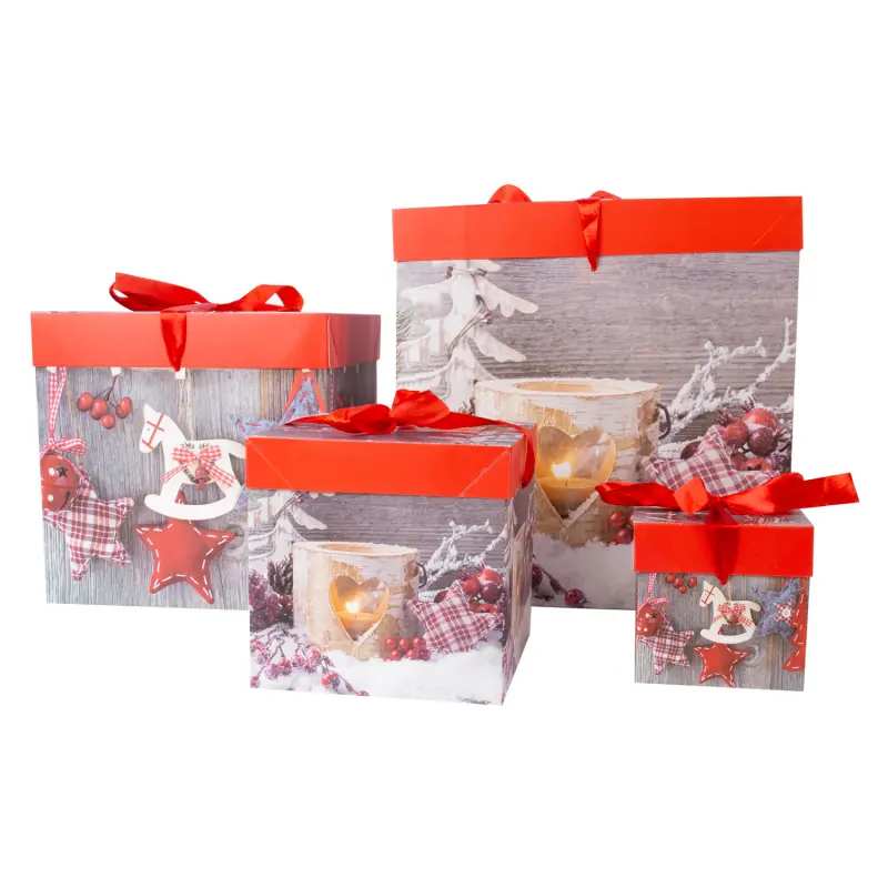 HOME4YOU Dāvanu kastīte XMAS GIFT-4, 30x30x30cm