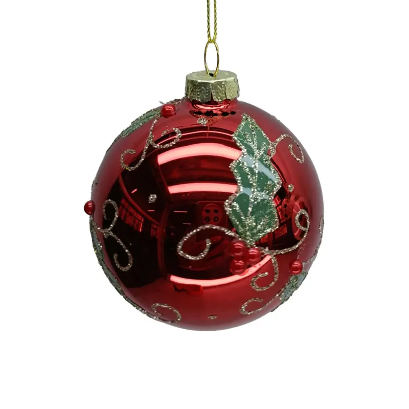 HOME4YOU Ziemassvētku rotājums JOY RED D8cm