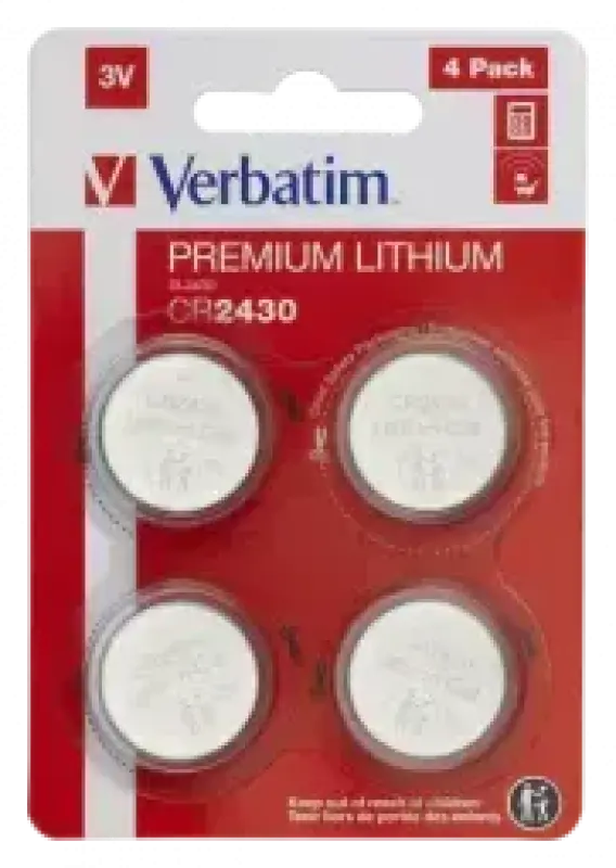 Verbatim CR2430 Premium Li-jonu baterijas, 4