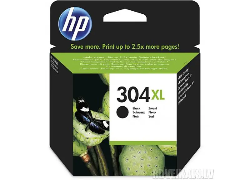 HP 304 XL Melna tintnīca N9K08AE