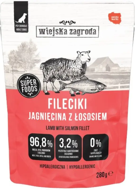 Wiejska Zagroda Mitrā barība suņiem Filetiņi