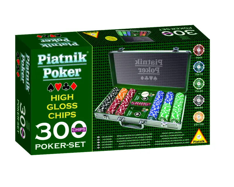 PIATNIK Pokera Komplekts ar 300 čipiem