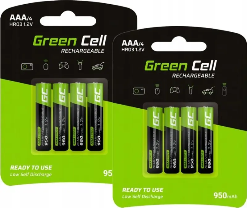 Green Cell 8x Uzlādējamas AAA R3