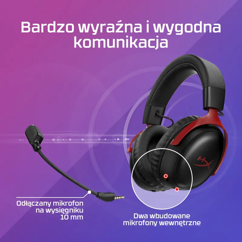HyperX Cloud III Wireless austiņas sarkanā