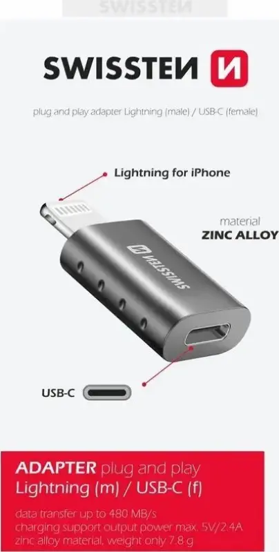 SWISSTEN Adapter Lightning to USB-C -