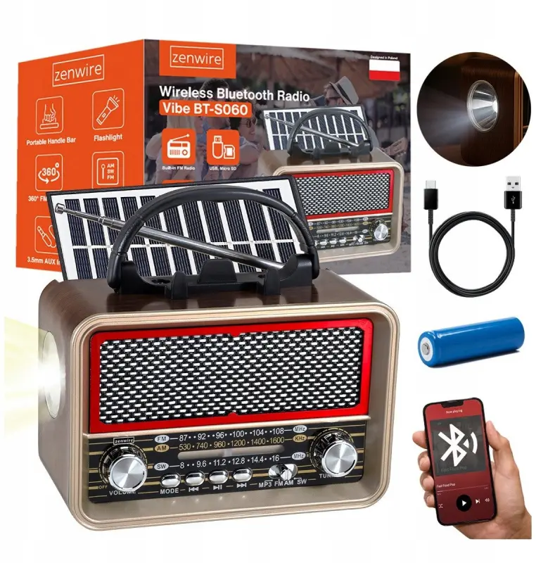 Retro FM radio ar saules enerģiju