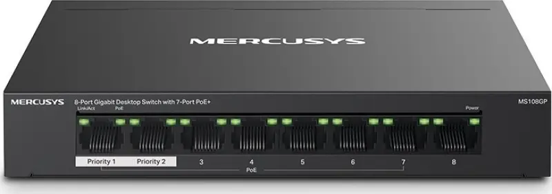 Mercusys MS108GP pārslēdzējs - MS108GP -
