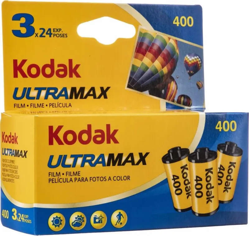 Kodak 3x krāsainā negatīvā kino lente