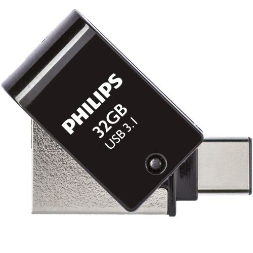 PHILIPS USB 3.1 / USB-C zibatmiņa Midnight Black 32GB