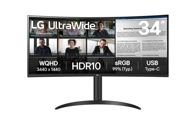 LG 34WR50QK-B datora monitors 86,4