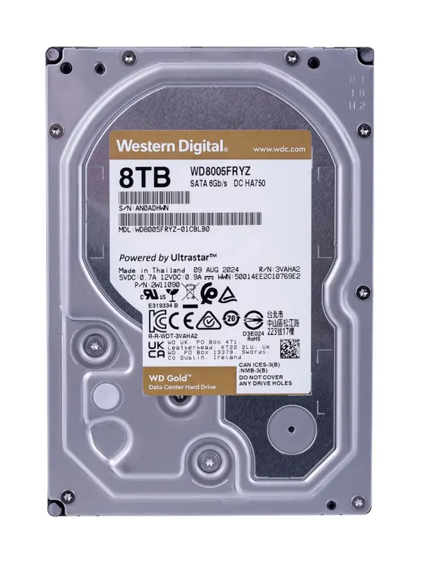 Western Digital Gold WD8005FRYZ iekšējais cietais