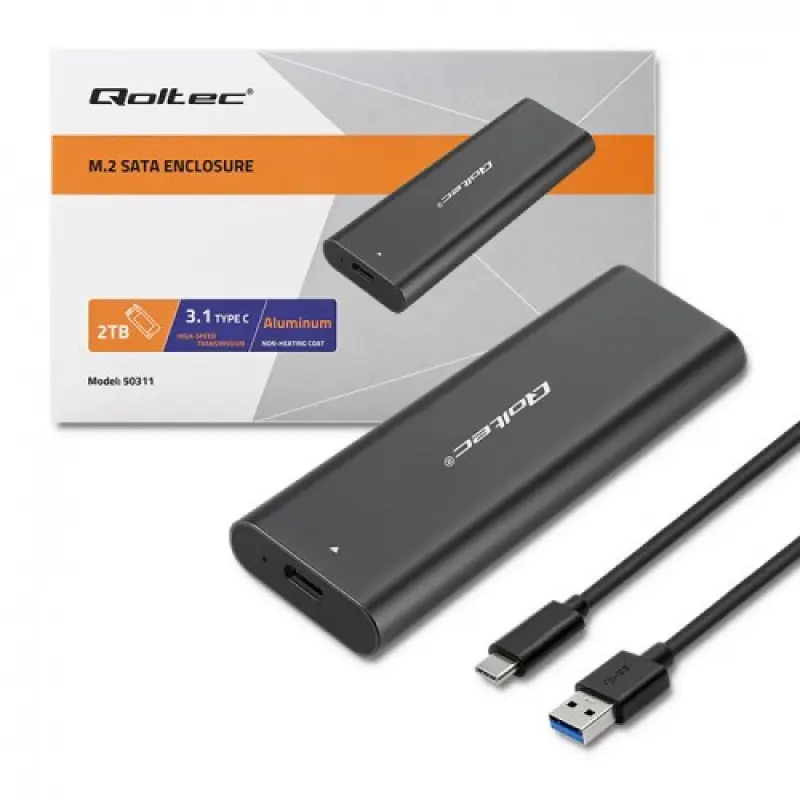 Qoltec 50312 uzglabāšanas korpuss SSD korpuss
