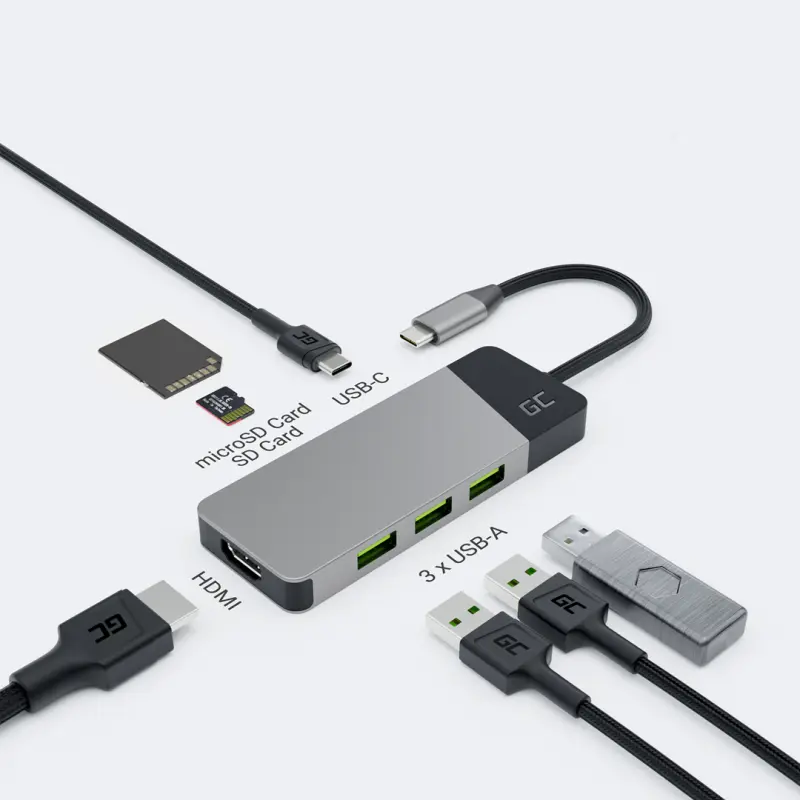 GREEN CELL HUB USB-C Pārveidotājs GC
