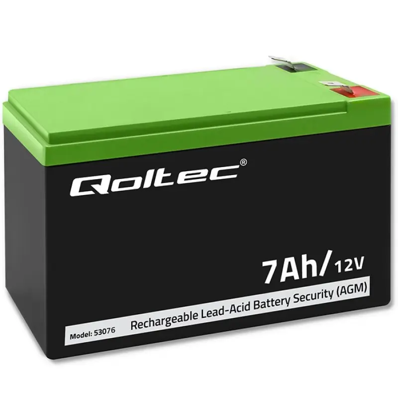 Qoltec 53076 AGM akumulators | 12V