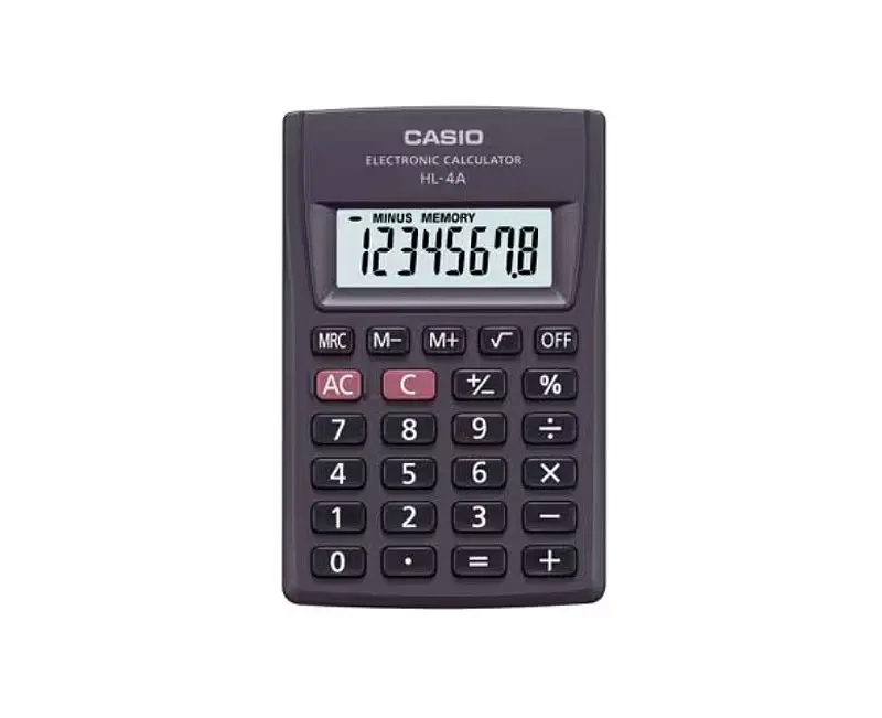 CASIO HL-4A-B 8 ciparu kabatas kalkulators