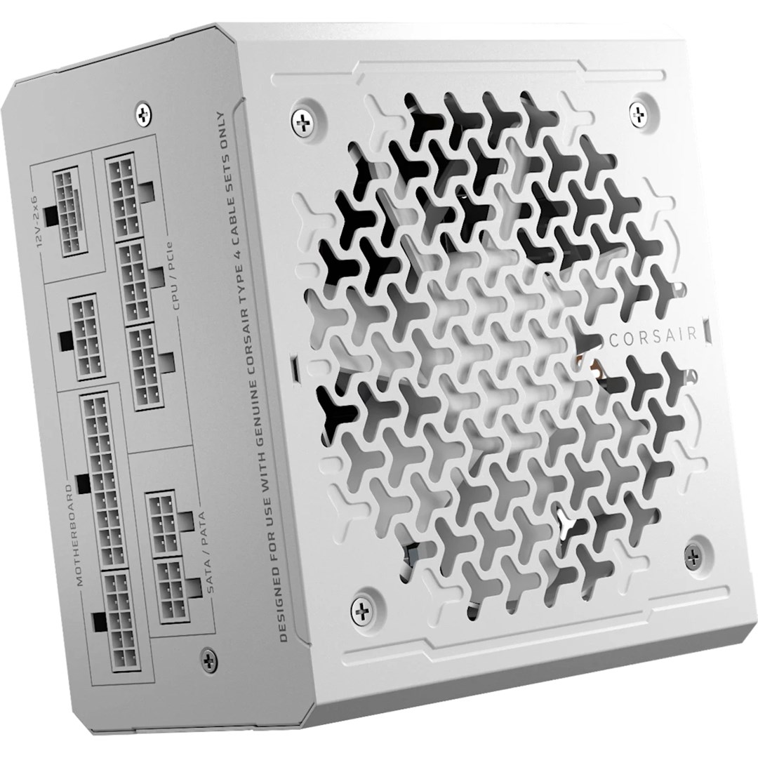 Corsair RMe sērijas RM1000e barošanas bloks 1000 W, 24-pin ATX, baltā krāsā