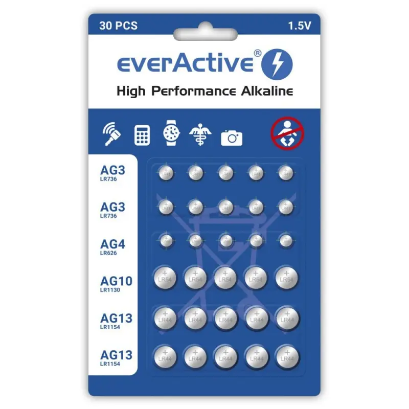 Mini alkaliskās baterijas komplekts everActive 10