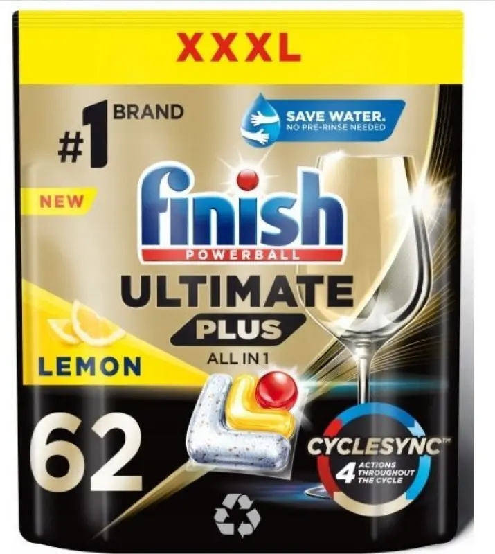 Finish Ultimate Plus Citronu Kapsulas 62
