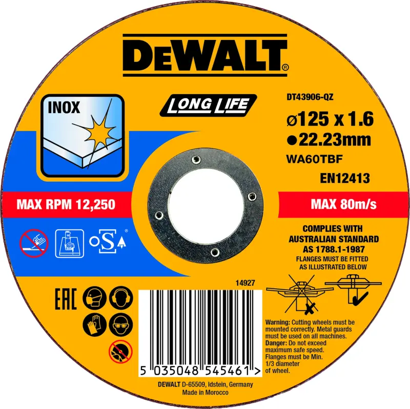 Dewalt Metāla griešanas disks 125x1,6mm