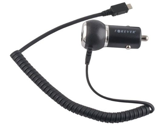 Forever 1A Compact Design Car Charger Micro USB (Universal) 1,2m Cable Euro CE (EU Blister) Black