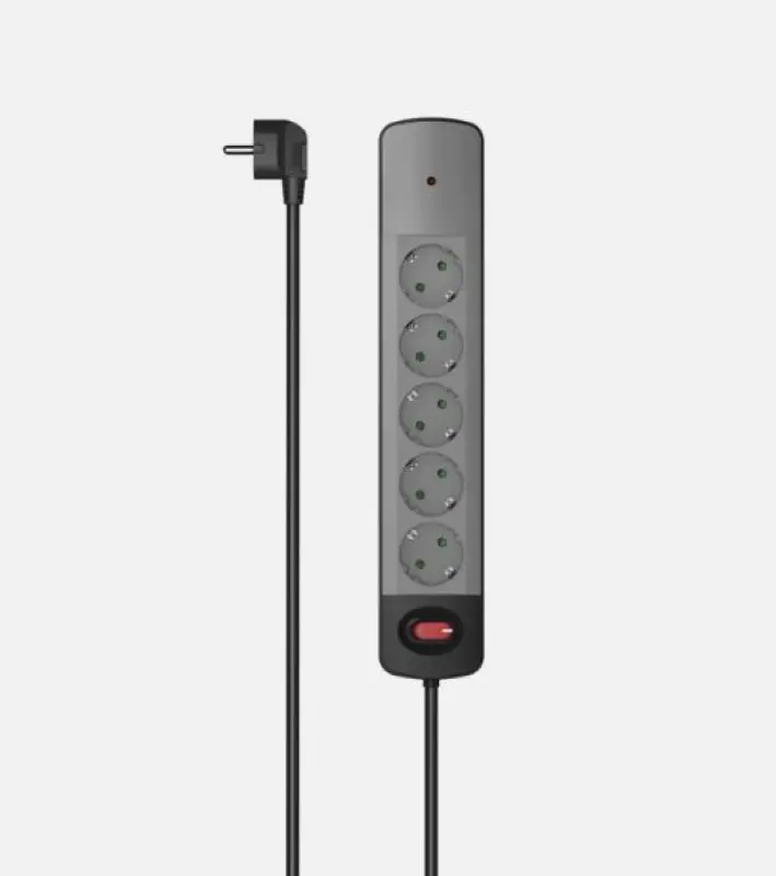 Hama power strip 5-way sockets Grey
