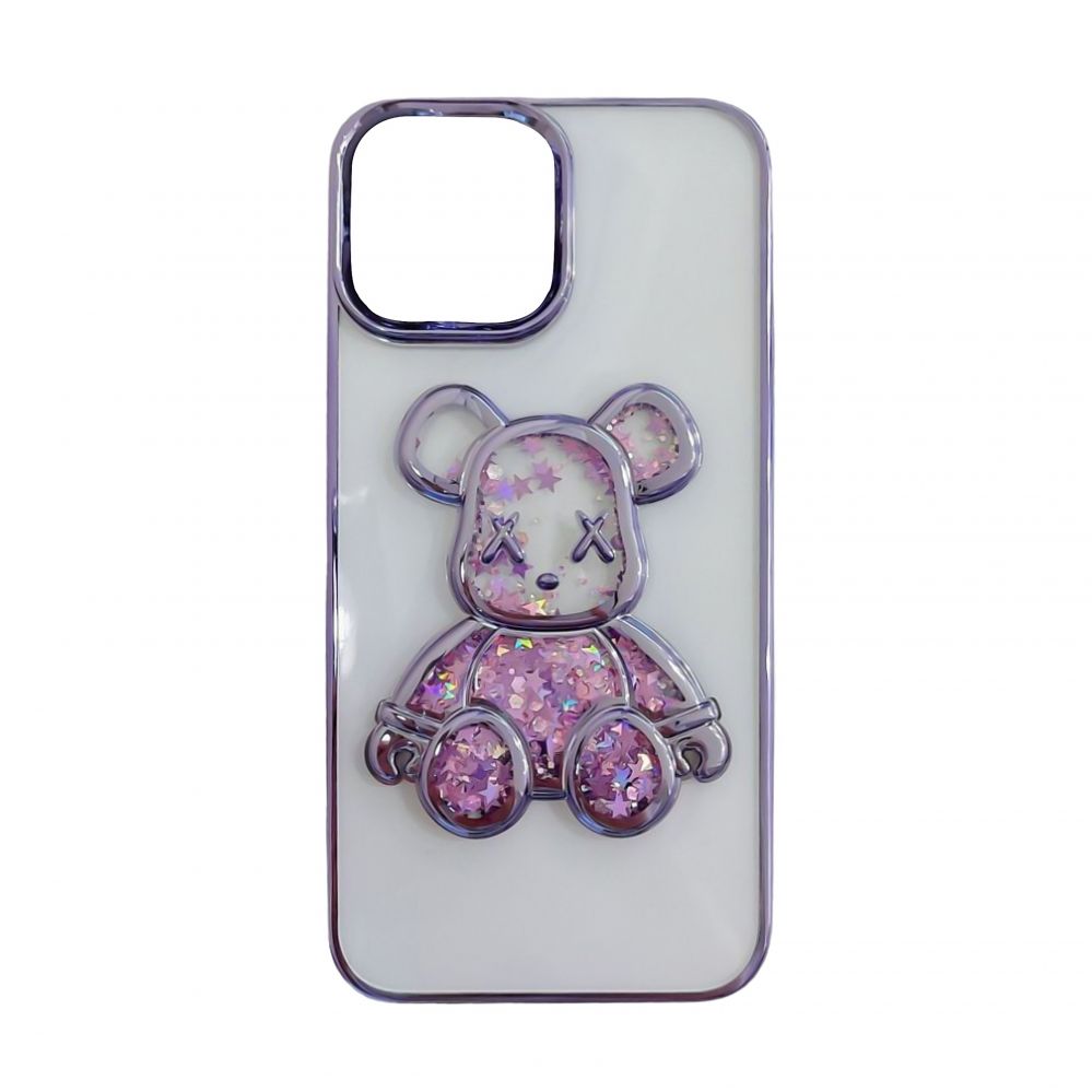 iLike Apple iPhone 11 Silicone Case Print Desire Bear Purple