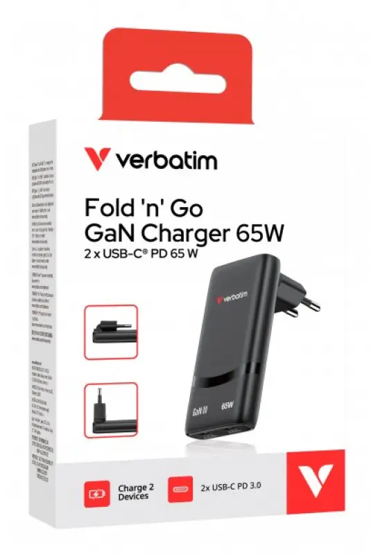 Verbatim Fold n Go GaN 65W