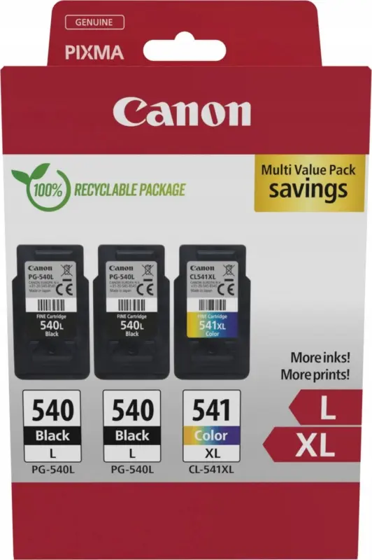 Canon PG-540L un CL-541XL Tintes kasetņu