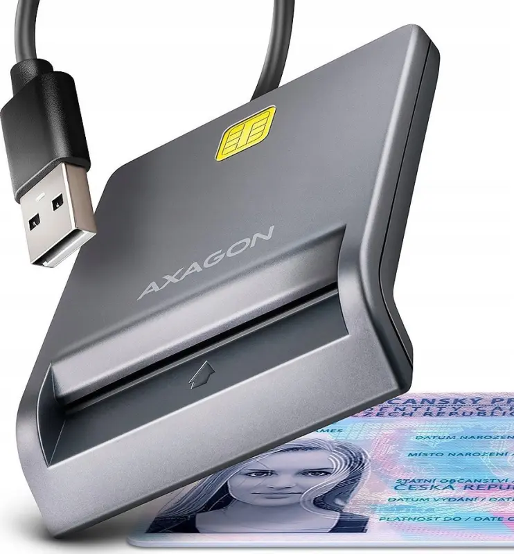 Axagon CRE-SM3T USB identifikācijas karšu lasītājs