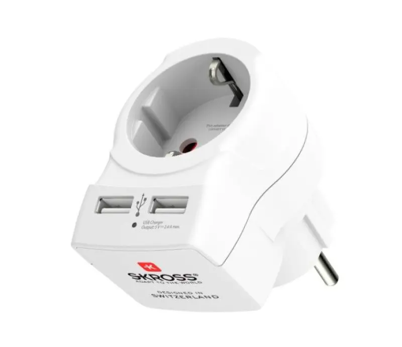 Skross In-line socket + USB White