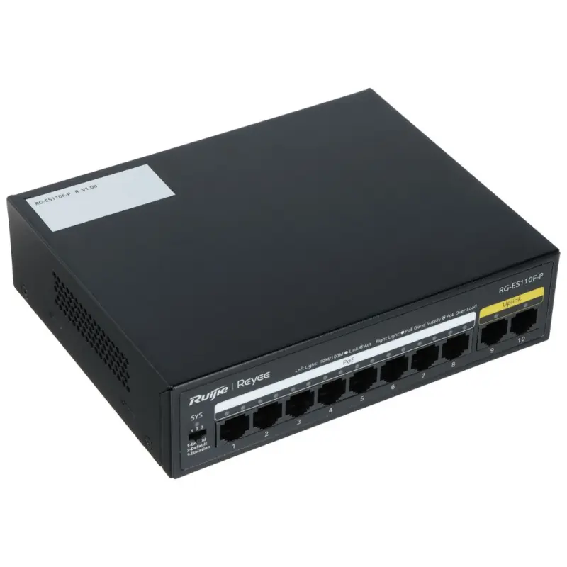 Ruijie Komutators Ruijie RG-ES110F-P 8-Port 10/100Mbps